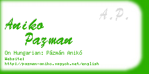aniko pazman business card