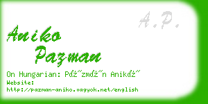 aniko pazman business card